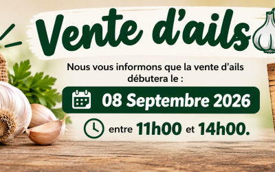 Vente d’ails – 08 septembre 2026